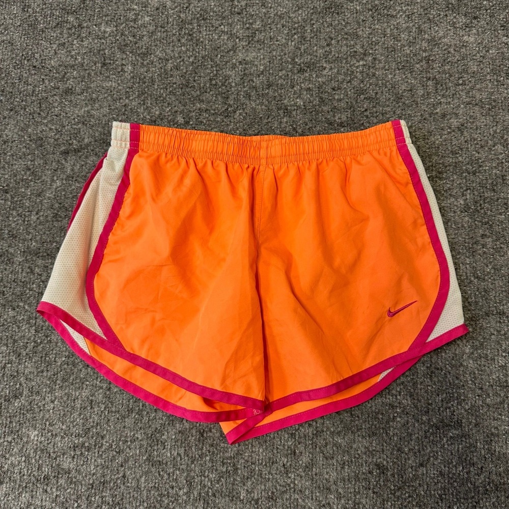 Nike Shorts Womens Size S Orange Pink Tempo Running Athletic Mesh Trim Lined